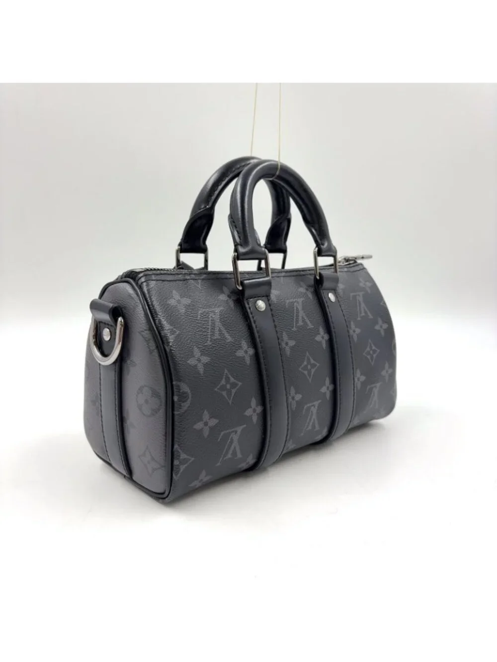 Louis Vuitton Keepall Bandouliere 25 Monogram Eclipse Leather Black Handbag